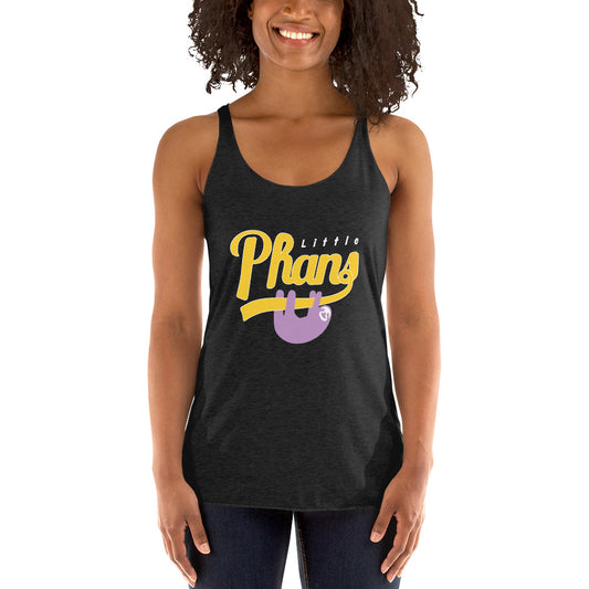 Women's Racerback Tank-Purple/Yellow Logo