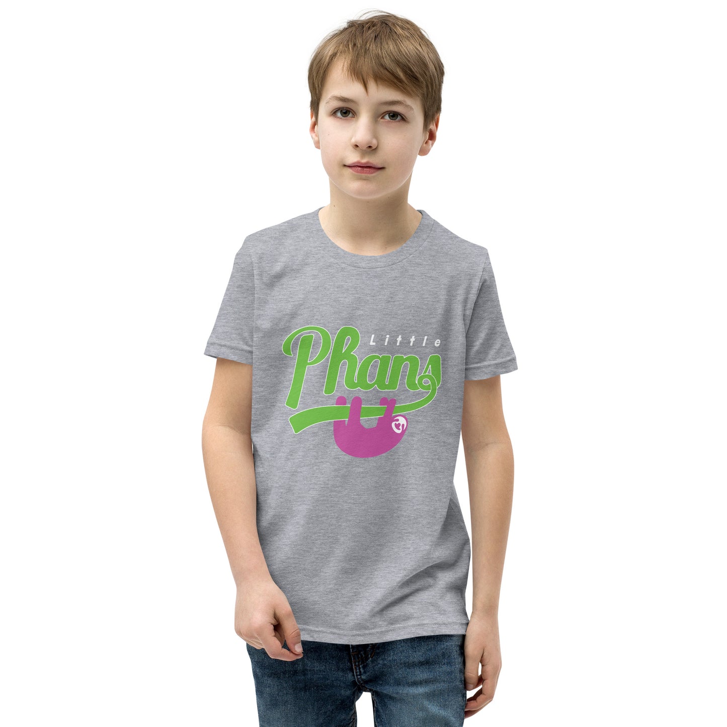 Youth Short Sleeve T-Shirt (Pink/Green Logo)